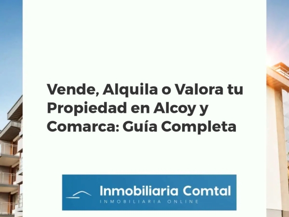 Vista panorámica de Alcoy y su comarca al atardecer, destacando propiedades residenciales y el dinamismo del mercado inmobiliario.